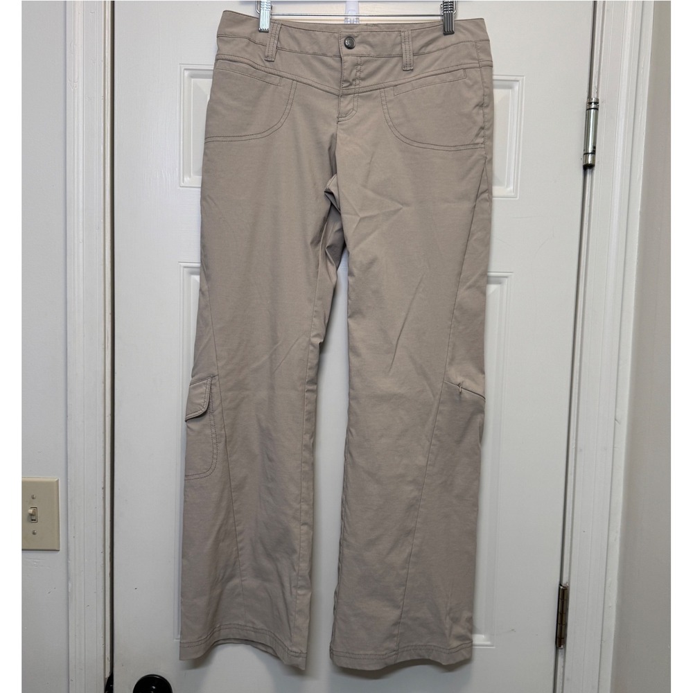 Athleta Women Low Rise Dipper Pant 8 Khaki Cargo Bootcut Hiking Outdoor Gorpcore
